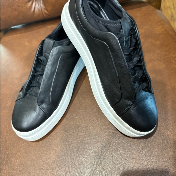 J/Slides  Black Leather Sneakers for Women - Picture 1 of 7